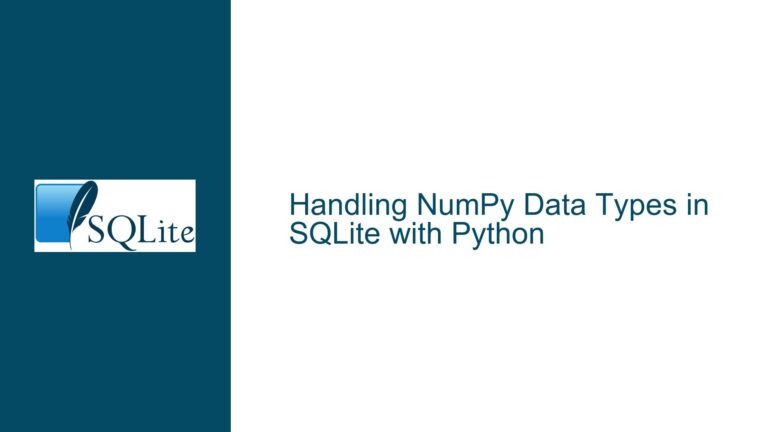 Handling NumPy Data Types in SQLite with Python