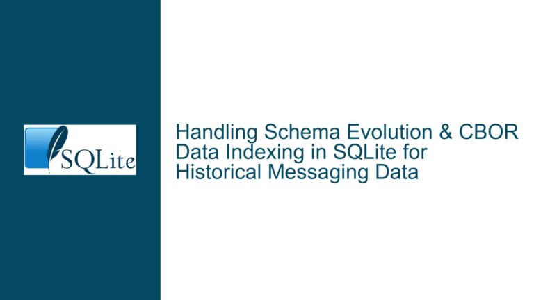 Handling Schema Evolution & CBOR Data Indexing in SQLite for Historical Messaging Data