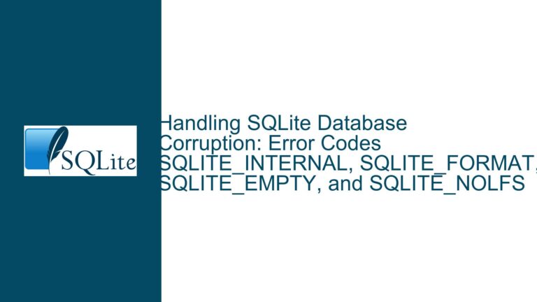 Handling SQLite Database Corruption: Error Codes SQLITE_INTERNAL, SQLITE_FORMAT, SQLITE_EMPTY, and SQLITE_NOLFS