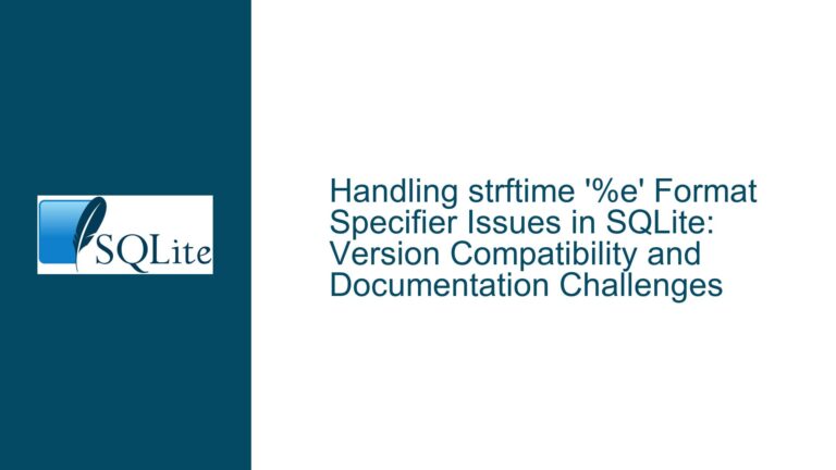 Handling strftime ‘%e’ Format Specifier Issues in SQLite: Version Compatibility and Documentation Challenges