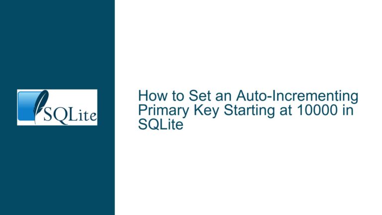 How to Set an Auto-Incrementing Primary Key Starting at 10000 in SQLite