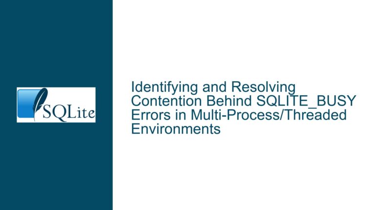Identifying and Resolving Contention Behind SQLITE_BUSY Errors in Multi-Process/Threaded Environments