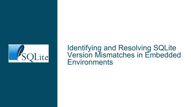 Identifying and Resolving SQLite Version Mismatches in Embedded Environments