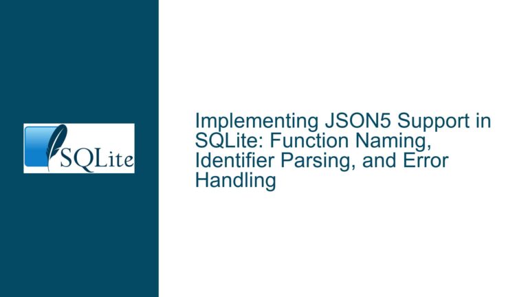 Implementing JSON5 Support in SQLite: Function Naming, Identifier Parsing, and Error Handling