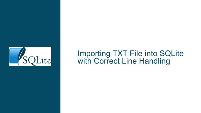 Importing TXT File into SQLite with Correct Line Handling