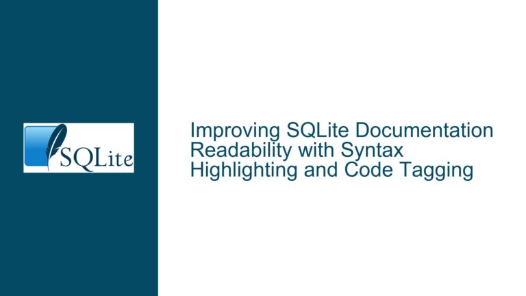 Improving SQLite Documentation Readability with Syntax Highlighting and Code Tagging