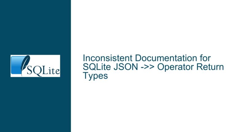 Inconsistent Documentation for SQLite JSON ->> Operator Return Types