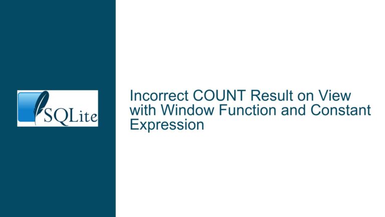 Incorrect COUNT Result on View with Window Function and Constant Expression