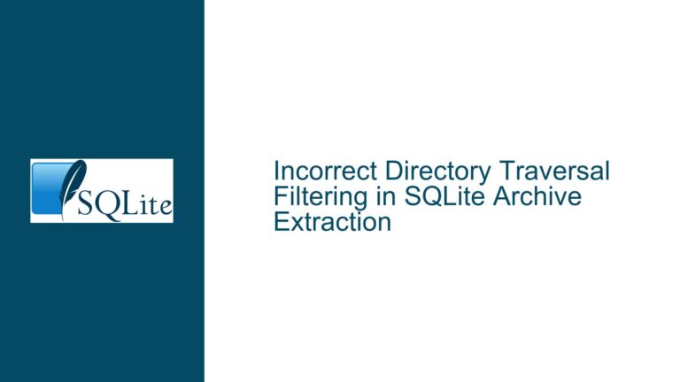 Incorrect Directory Traversal Filtering in SQLite Archive Extraction