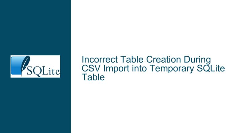 Incorrect Table Creation During CSV Import into Temporary SQLite Table