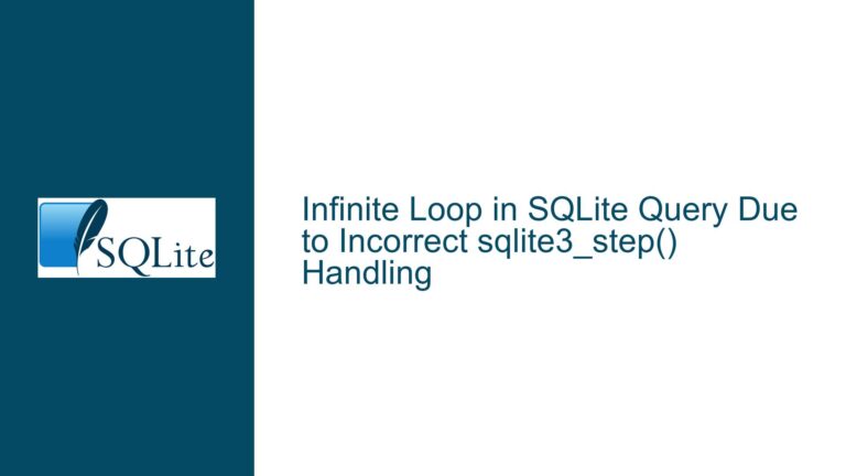 Infinite Loop in SQLite Query Due to Incorrect sqlite3_step() Handling