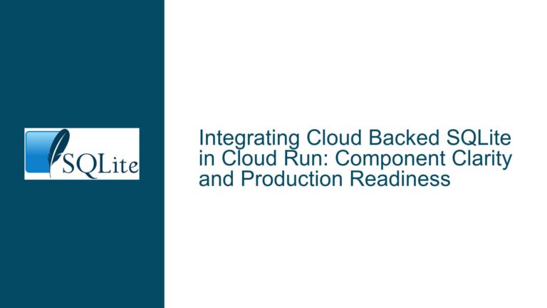 Integrating Cloud Backed SQLite in Cloud Run: Component Clarity and Production Readiness