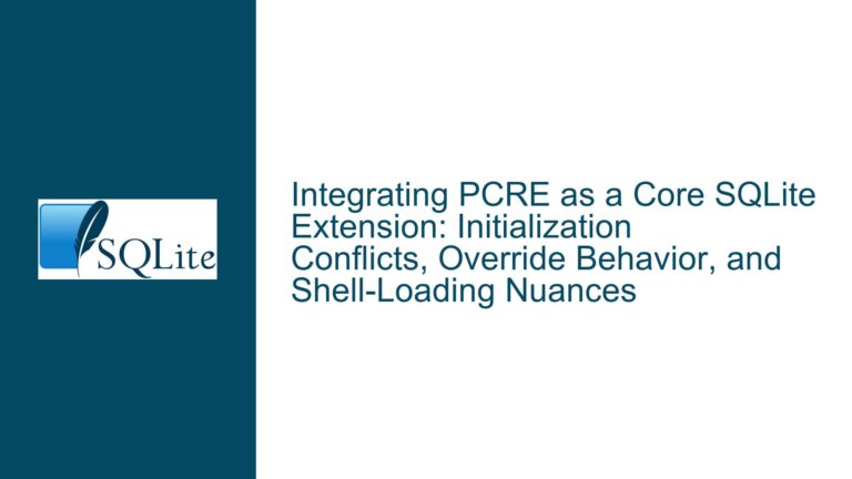 Integrating PCRE as a Core SQLite Extension: Initialization Conflicts, Override Behavior, and Shell-Loading Nuances