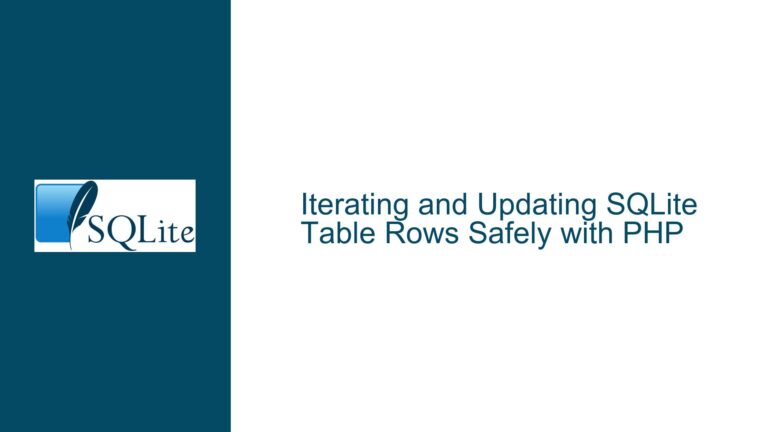 Iterating and Updating SQLite Table Rows Safely with PHP