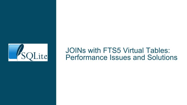 JOINs with FTS5 Virtual Tables: Performance Issues and Solutions