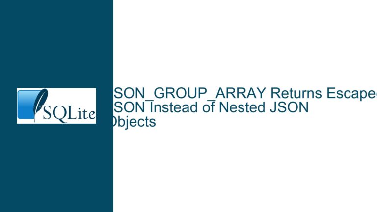 JSON_GROUP_ARRAY Returns Escaped JSON Instead of Nested JSON Objects