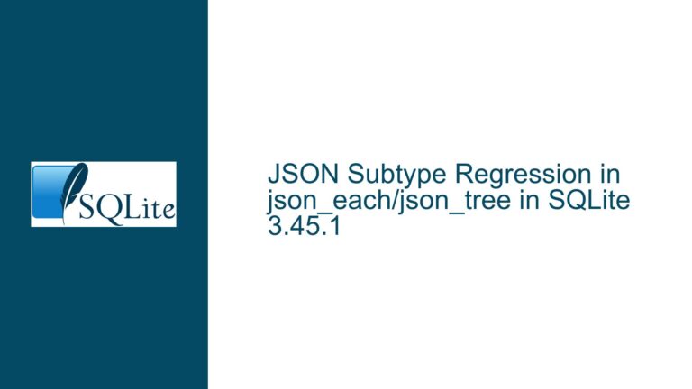 JSON Subtype Regression in json_each/json_tree in SQLite 3.45.1