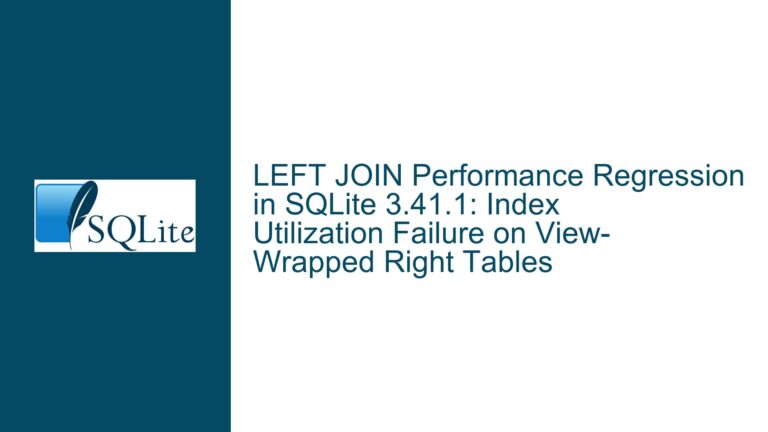 LEFT JOIN Performance Regression in SQLite 3.41.1: Index Utilization Failure on View-Wrapped Right Tables