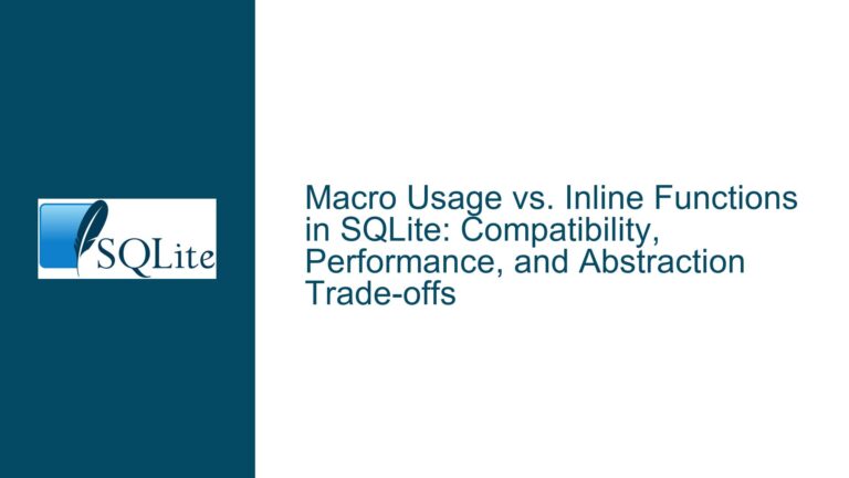 Macro Usage vs. Inline Functions in SQLite: Compatibility, Performance, and Abstraction Trade-offs