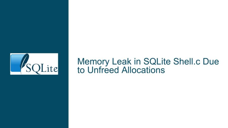 Memory Leak in SQLite Shell.c Due to Unfreed Allocations
