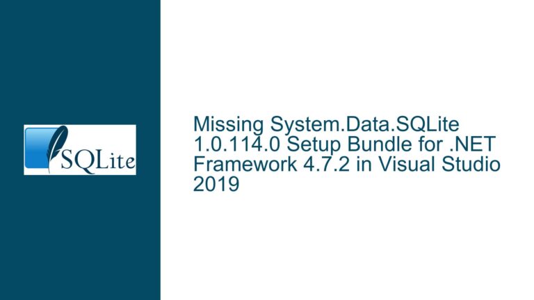 Missing System.Data.SQLite 1.0.114.0 Setup Bundle for .NET Framework 4.7.2 in Visual Studio 2019