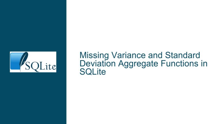 Missing Variance and Standard Deviation Aggregate Functions in SQLite