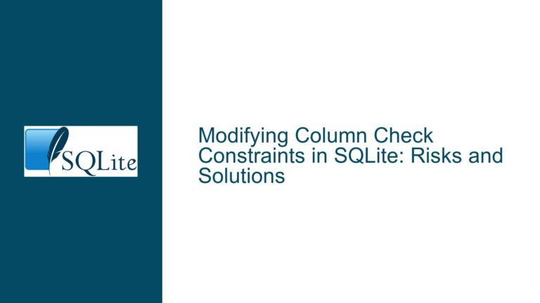 Modifying Column Check Constraints in SQLite: Risks and Solutions