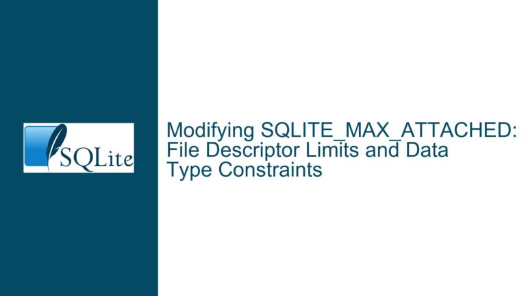 Modifying SQLITE_MAX_ATTACHED: File Descriptor Limits and Data Type Constraints
