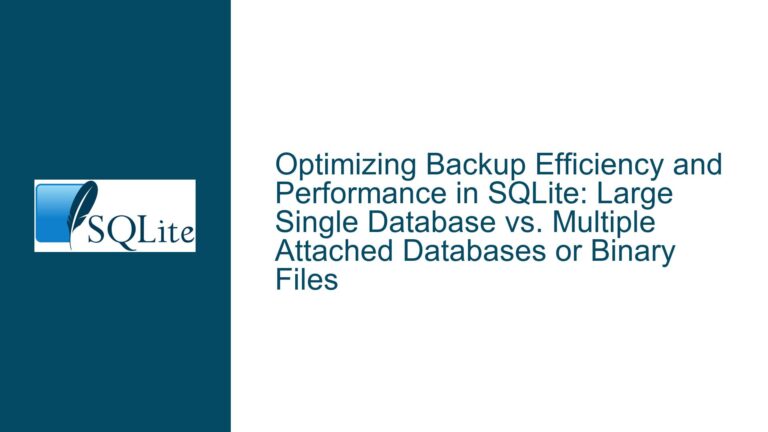 Optimizing Backup Efficiency and Performance in SQLite: Large Single Database vs. Multiple Attached Databases or Binary Files