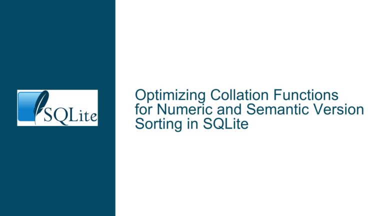 Optimizing Collation Functions for Numeric and Semantic Version Sorting in SQLite