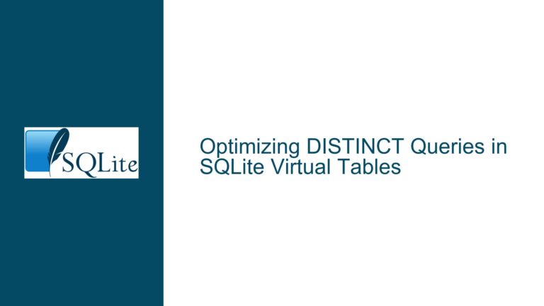 Optimizing DISTINCT Queries in SQLite Virtual Tables