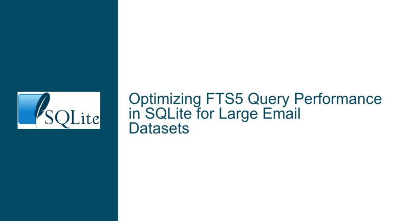 Optimizing FTS5 Query Performance in SQLite for Large Email Datasets