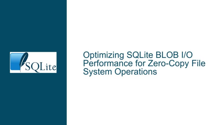 Optimizing SQLite BLOB I/O Performance for Zero-Copy File System Operations