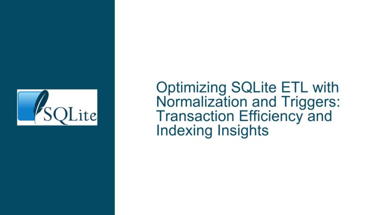 Optimizing SQLite ETL with Normalization and Triggers: Transaction Efficiency and Indexing Insights