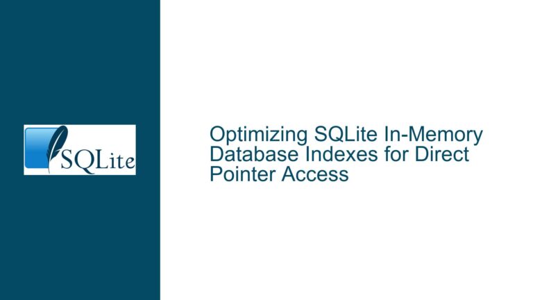Optimizing SQLite In-Memory Database Indexes for Direct Pointer Access
