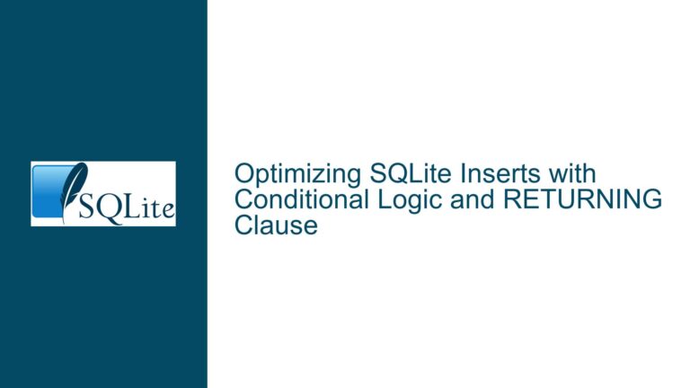 Optimizing SQLite Inserts with Conditional Logic and RETURNING Clause