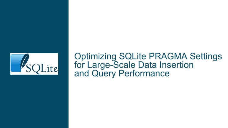 Optimizing SQLite PRAGMA Settings for Large-Scale Data Insertion and Query Performance