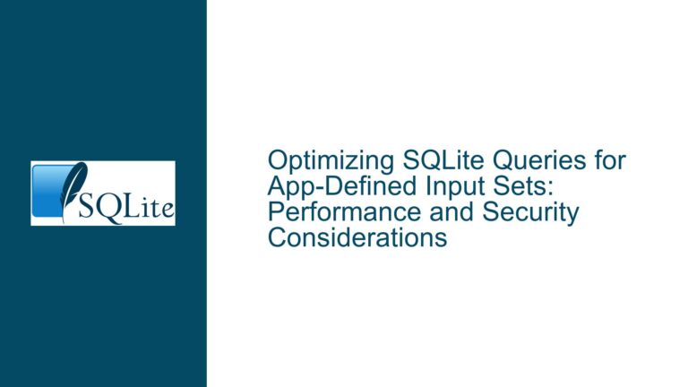 Optimizing SQLite Queries for App-Defined Input Sets: Performance and Security Considerations