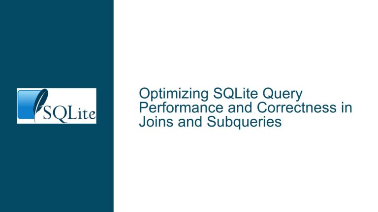 Optimizing SQLite Query Performance and Correctness in Joins and Subqueries