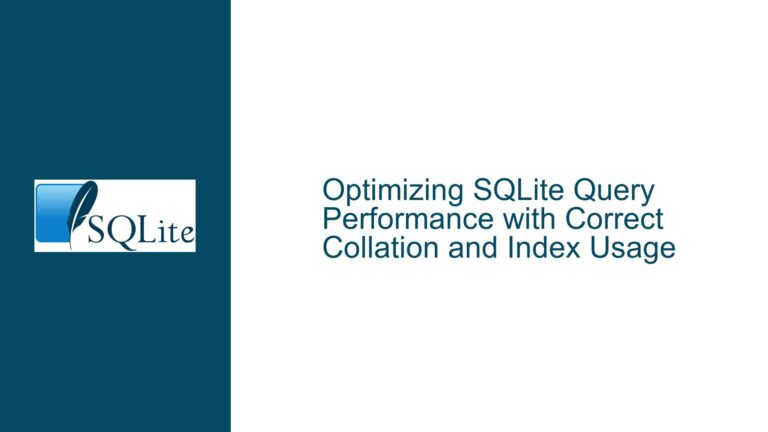 Optimizing SQLite Query Performance with Correct Collation and Index Usage