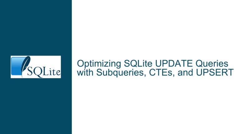 Optimizing SQLite UPDATE Queries with Subqueries, CTEs, and UPSERT