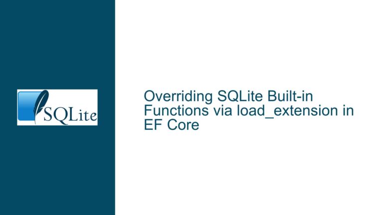 Overriding SQLite Built-in Functions via load_extension in EF Core
