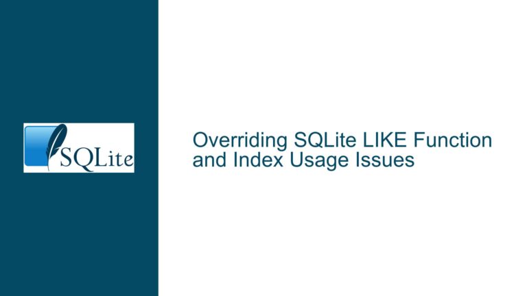 Overriding SQLite LIKE Function and Index Usage Issues