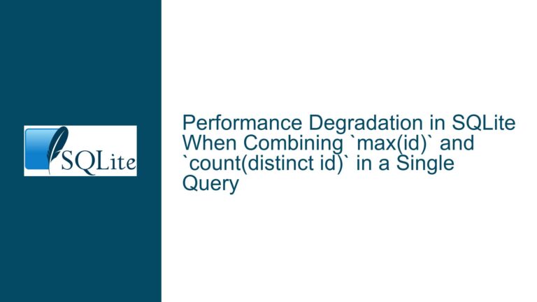 Performance Degradation in SQLite When Combining `max(id)` and `count(distinct id)` in a Single Query