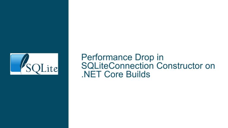 Performance Drop in SQLiteConnection Constructor on .NET Core Builds
