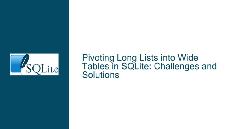 Pivoting Long Lists into Wide Tables in SQLite: Challenges and Solutions
