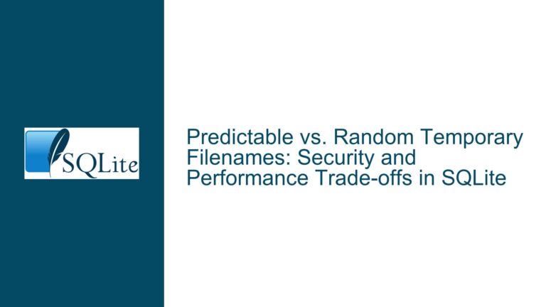 Predictable vs. Random Temporary Filenames: Security and Performance Trade-offs in SQLite