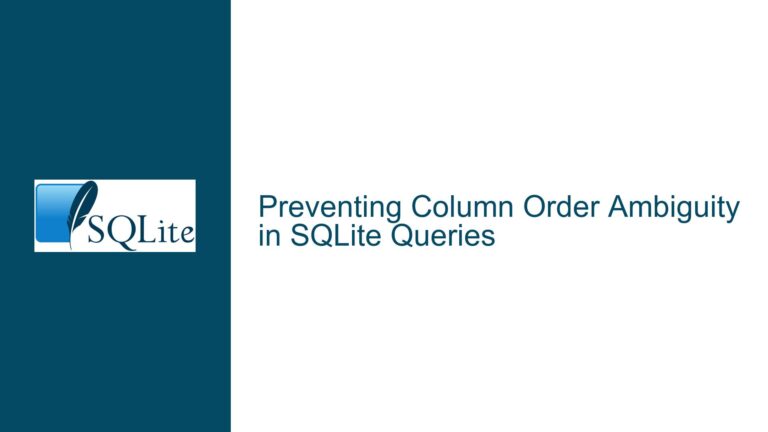 Preventing Column Order Ambiguity in SQLite Queries