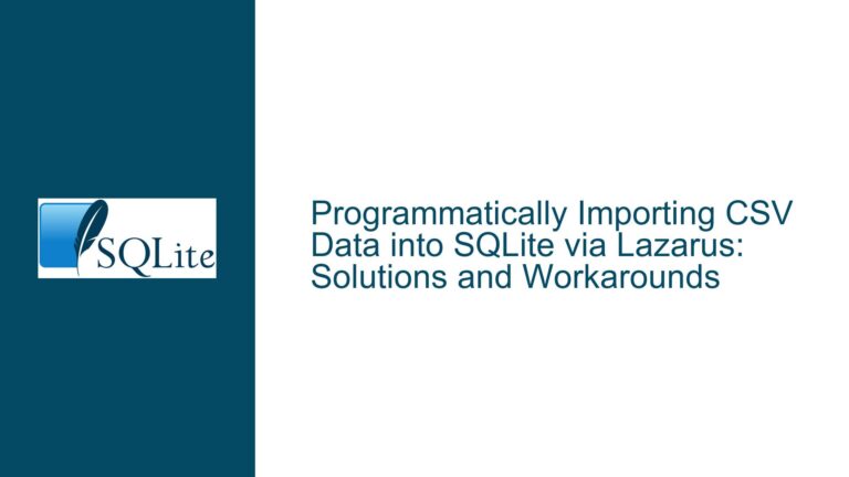 Programmatically Importing CSV Data into SQLite via Lazarus: Solutions and Workarounds