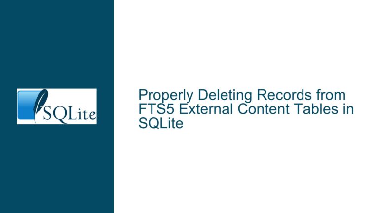 Properly Deleting Records from FTS5 External Content Tables in SQLite